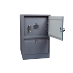 ARCHIVERO CAJA FUERTE CON GAVETA AR1GCF Usos: ◊Ideal para oficinas, servicios, comercio, para resguardo de valores y documentos. Medidas: ◊Externa1G: 81cm (alto) x 50cm (frente) x70cm (fondo)