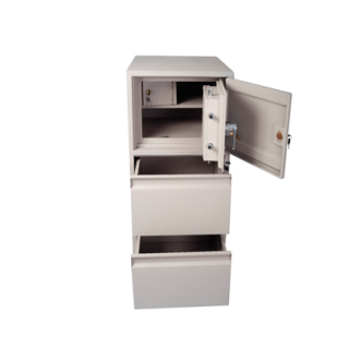 ARCHIVERO CAJA FUERTE DOS GAVETAS AR2GCF Usos: ◊Ideal para oficinas, servicios, comercio, para resguardo de valores y documentos. Medidas: ◊Externa2G:114cm x50cm x70cm