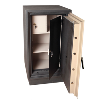 CAJA FUERTE CON RUEDAS CF-90 Con cerradura Mecánica, Doble Control o Electrónica. Medidas: ◊Externa:90cm (alto) x 55cm (frente) x55cm (fondo) ◊Interna:79cm x 45cm x44cm ◊Con ruedas: 100cm x 55cm x 55cm