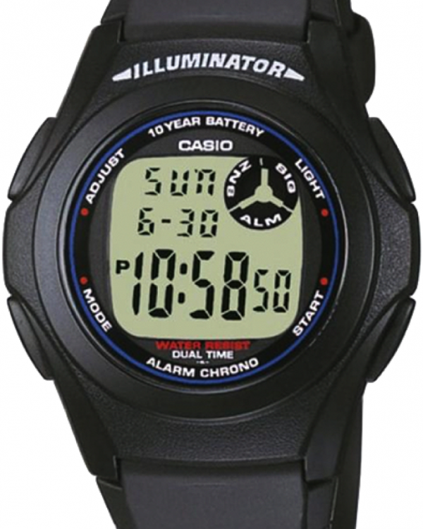 RELOJ CASIO CABALLERO NEGRO F-200W-1ACF